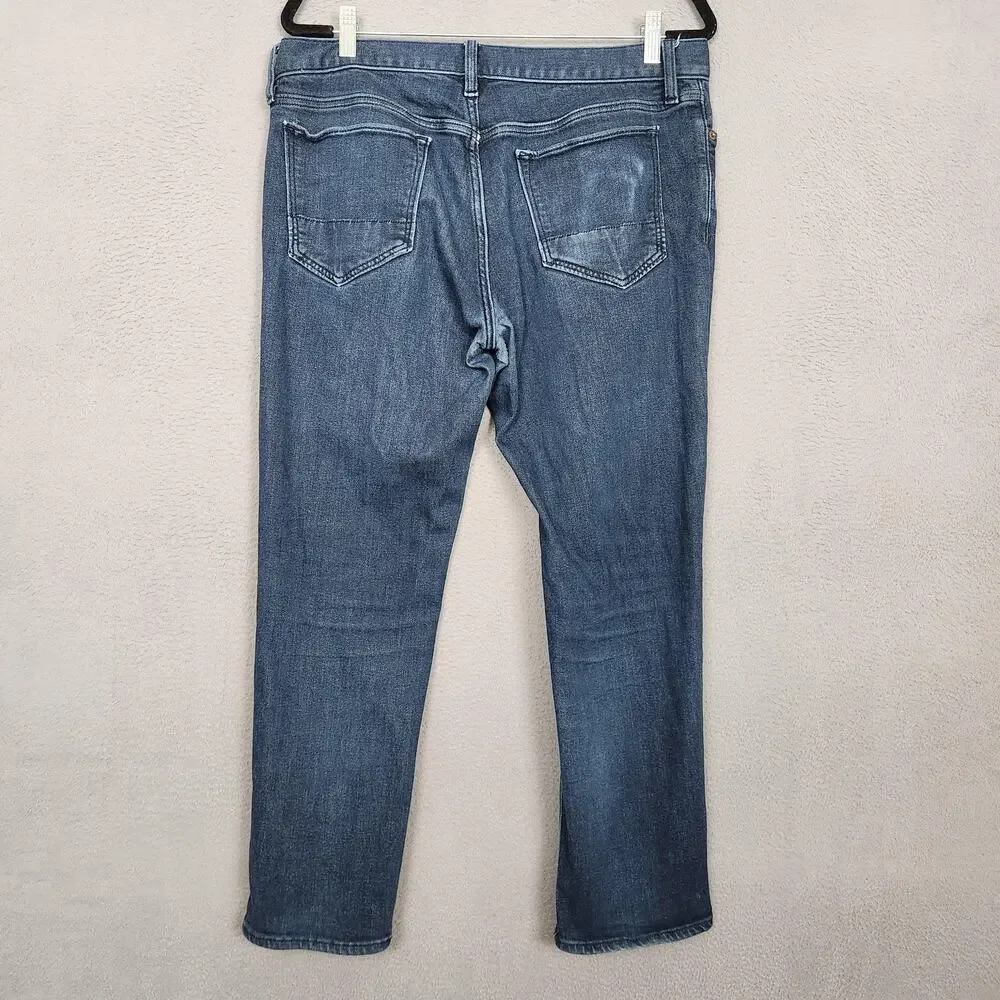 Banana Republic Travel Jean SL Jeans Mens 34x30 Blue Slim Straight Actual 34x29